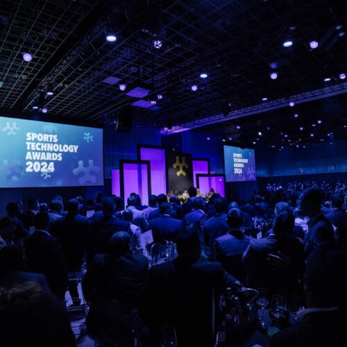 Sports Technology Awards STA Awards Ceremony Crowded Audience Stage Spotlights tech-led innovation sports tech